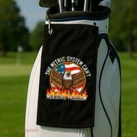 The Metric System CanT Measure Freedom Eagle Usa Flag Meme Golf Towel thumb 2