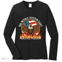 The Metric System CanT Measure Freedom Eagle Usa Flag Meme Women's Long Sleeve Shirt thumb 0
