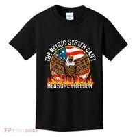 The Metric System CanT Measure Freedom Eagle Usa Flag Meme Kids T-Shirt thumb 0