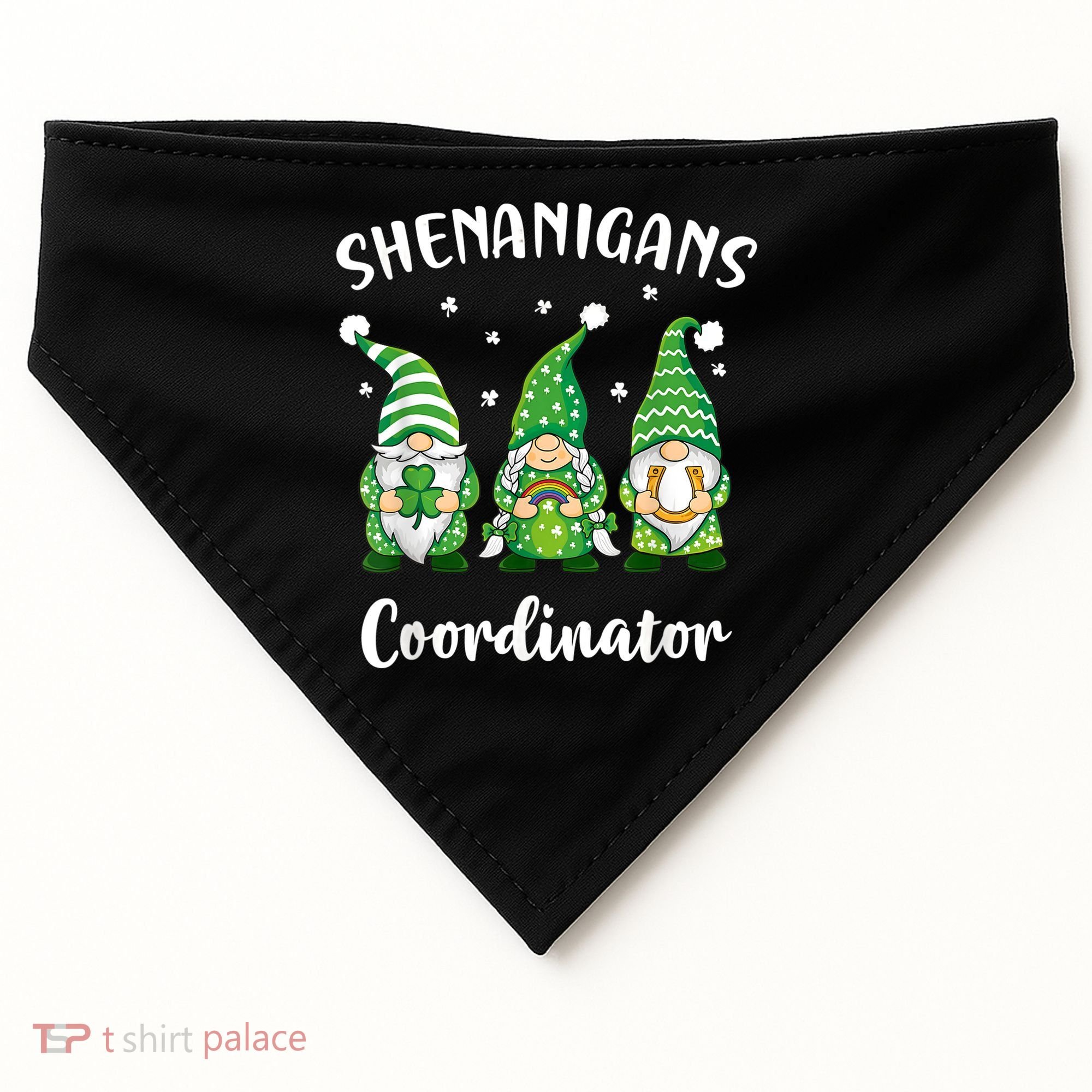 Teacher Mom St Patricks Day Shenanigans Coordinator Gnome USA-Made Doggie Bandana