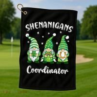 Teacher Mom St Patricks Day Shenanigans Coordinator Gnome Golf Towel thumb 1