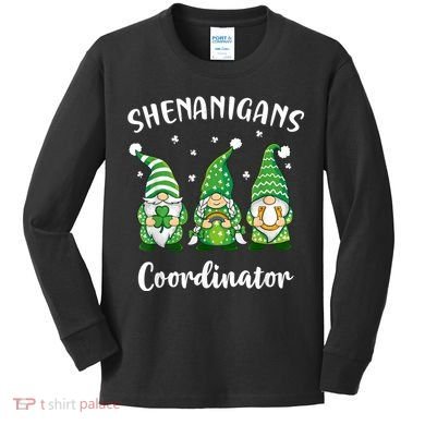 Teacher Mom St Patricks Day Shenanigans Coordinator Gnome Kids Long Sleeve Shirt