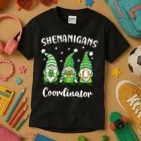Teacher Mom St Patricks Day Shenanigans Coordinator Gnome Kids T-Shirt thumb 3