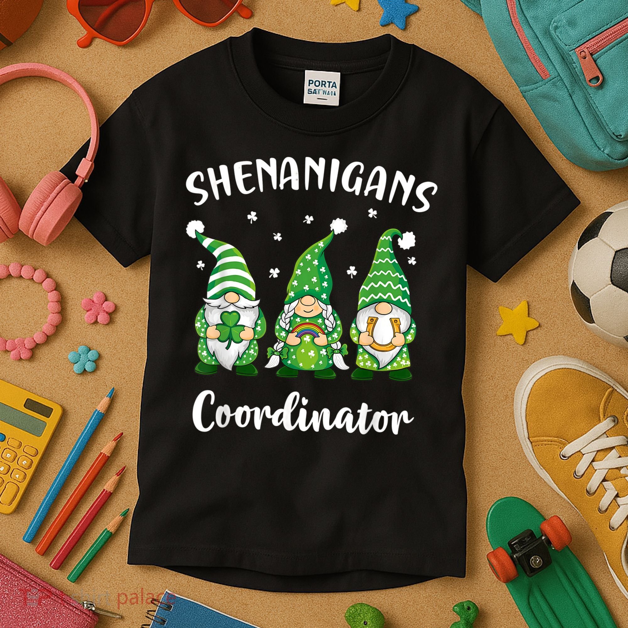 Teacher Mom St Patricks Day Shenanigans Coordinator Gnome Kids T-Shirt