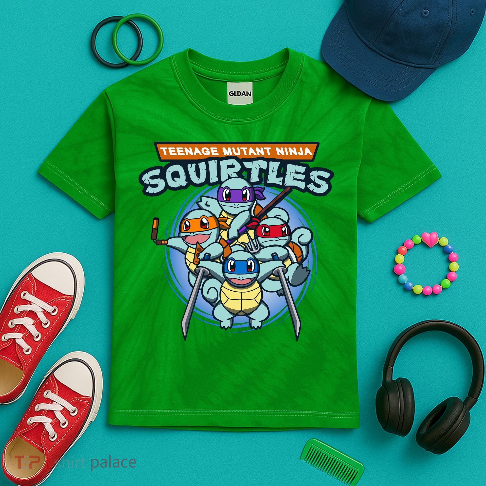 Teenage Mutant Squirtles Kids Tie-Dye T-Shirt