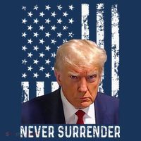 Trump Mug Shot Donald Trump Mug Shot Never Surrender Sweatshirt thumb 3