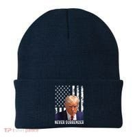 Trump Mug Shot Donald Trump Mug Shot Never Surrender Beanie thumb 0