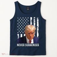 Trump Mug Shot Donald Trump Mug Shot Never Surrender Tank Top thumb 2