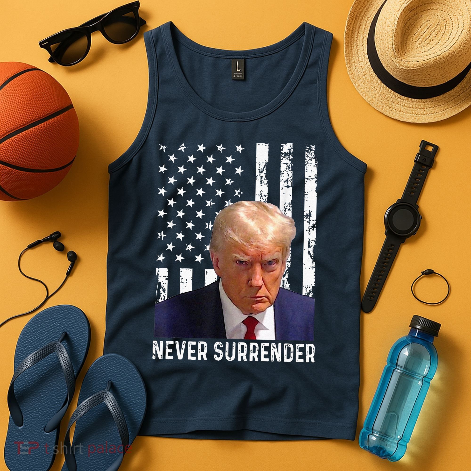 Trump Mug Shot Donald Trump Mug Shot Never Surrender Tank Top