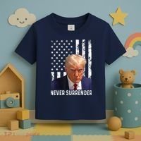 Trump Mug Shot Donald Trump Mug Shot Never Surrender Toddler T-Shirt thumb 3