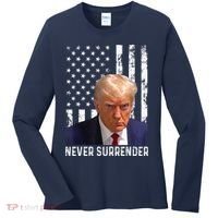 Trump Mug Shot Donald Trump Mug Shot Never Surrender Women's Long Sleeve Shirt thumb 0