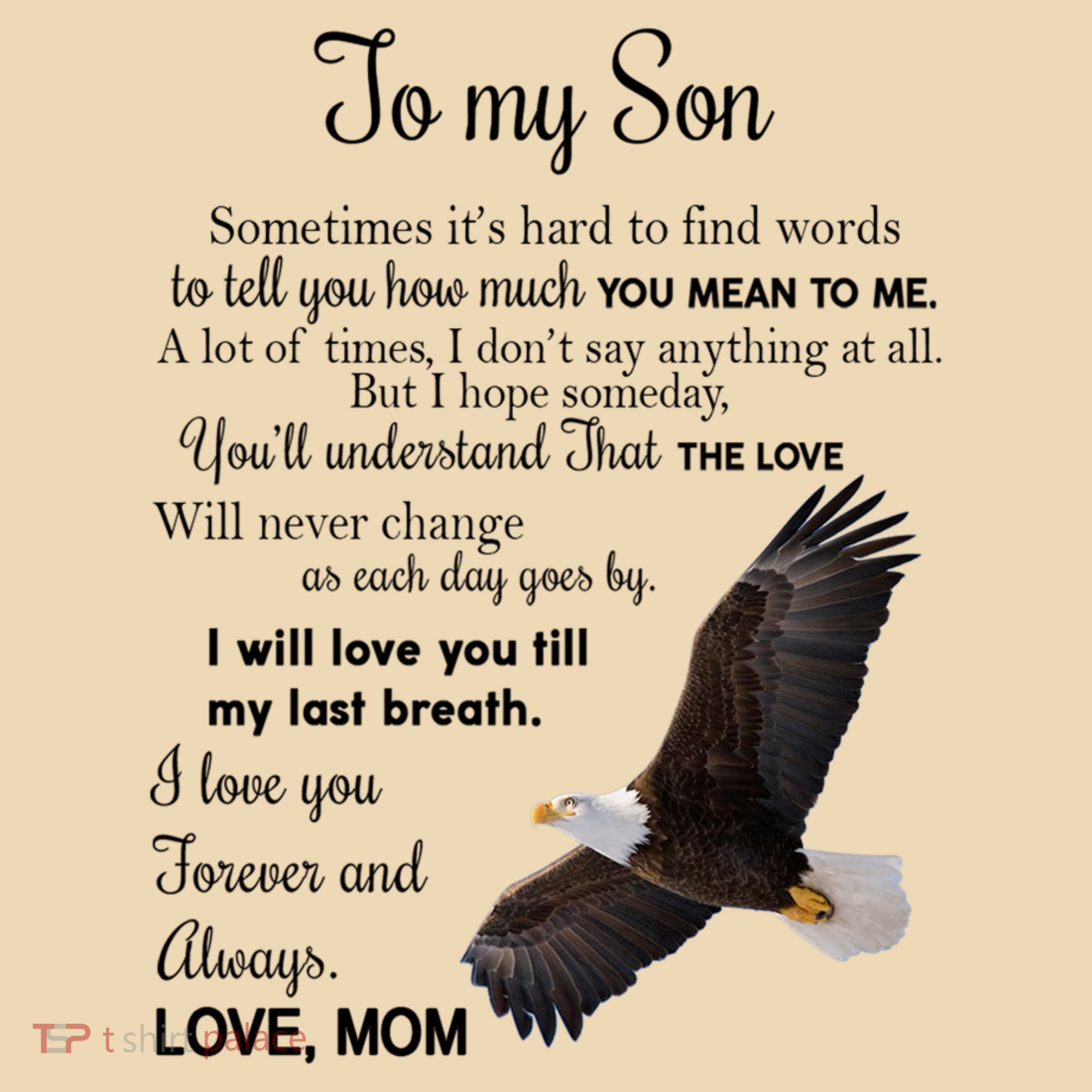 To My Son Eagle Sometimes Its Hard To Find Words Gift From Mom To Son Tote Bag