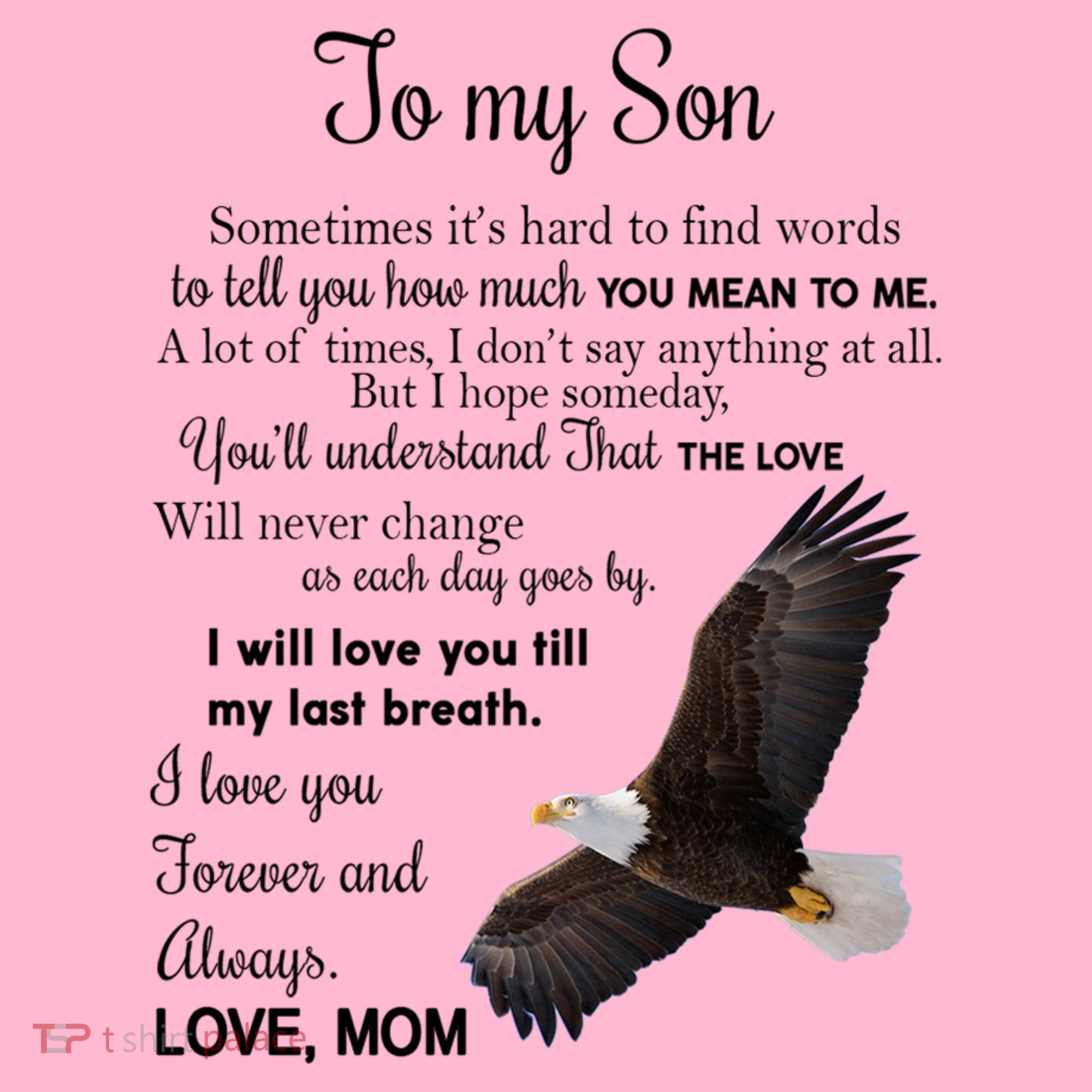 To My Son Eagle Sometimes Its Hard To Find Words Gift From Mom To Son Coaster