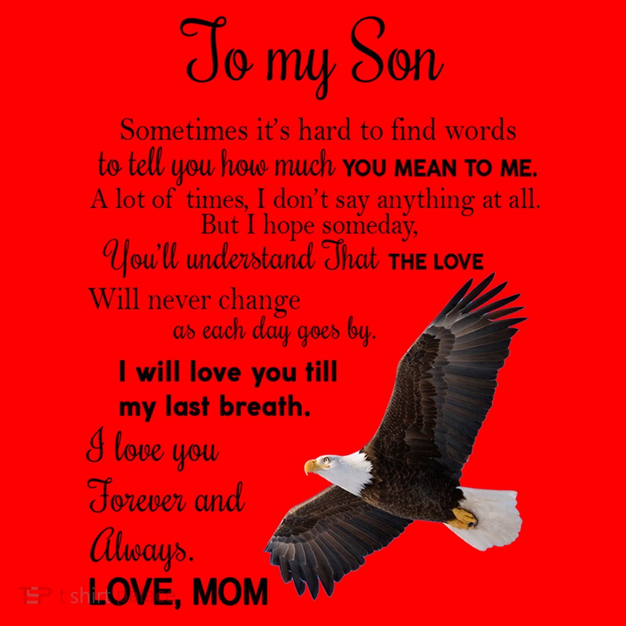 To My Son Eagle Sometimes Its Hard To Find Words Gift From Mom To Son Santa Hat