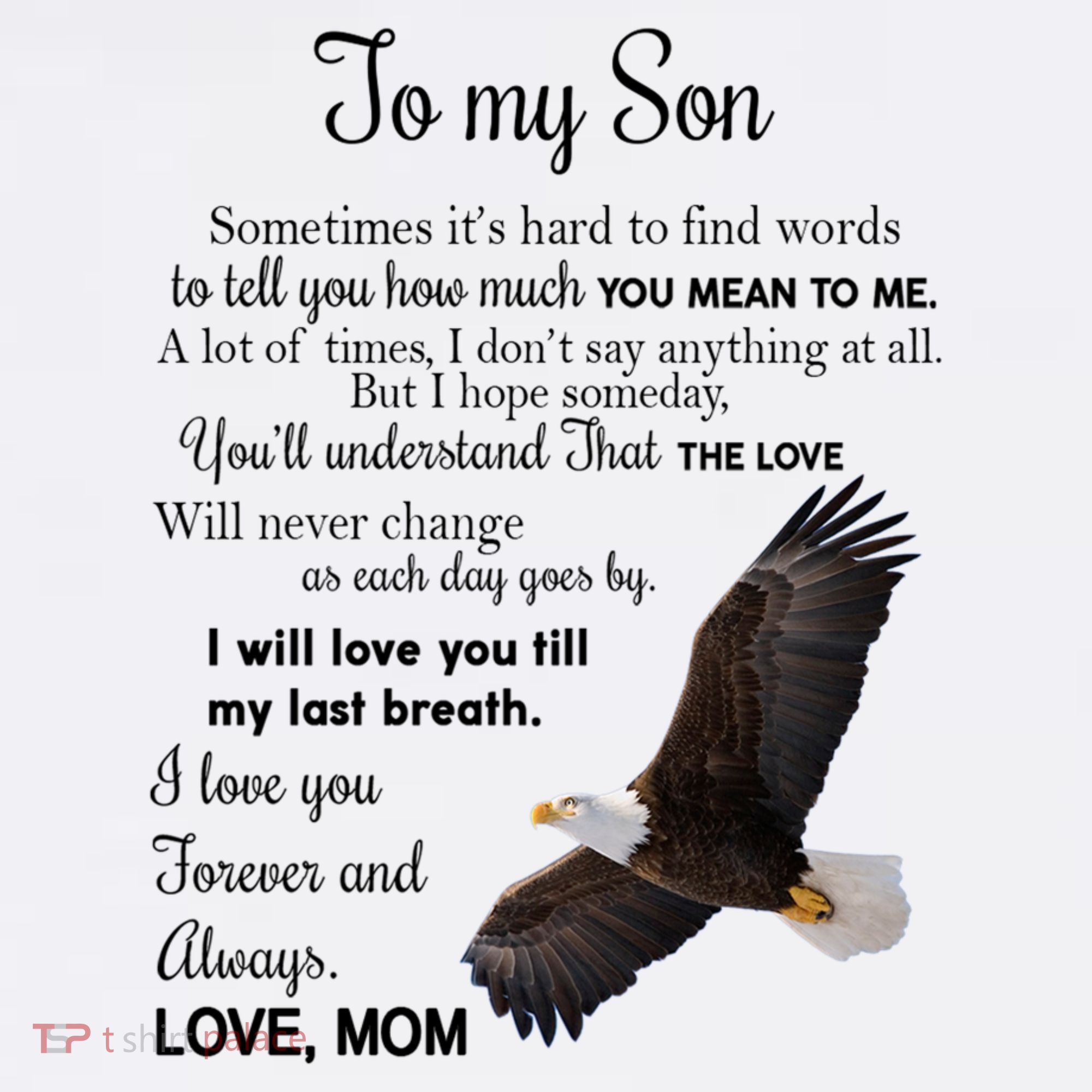 To My Son Eagle Sometimes Its Hard To Find Words Gift From Mom To Son Women's Hoodie
