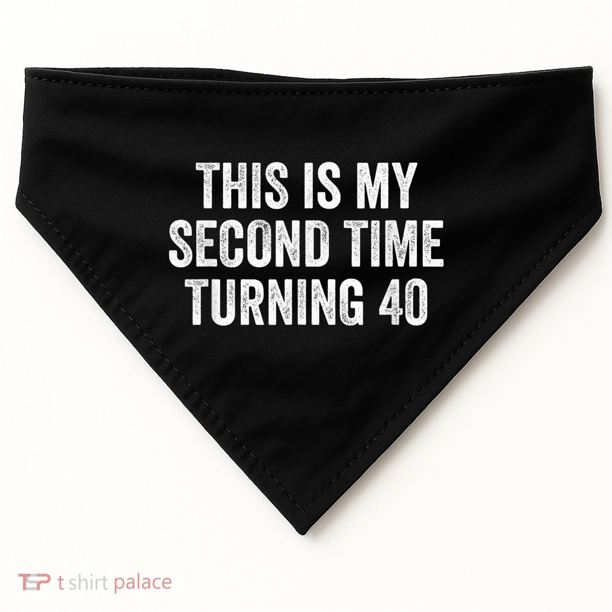 This My Second Time Turning 40 Funny 80th Birthday Old Gift USA-Made Doggie Bandana