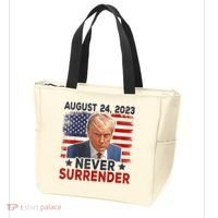 Trump Mug Shot Donald Trump Mug Shot Never Surrender America Flag Tote Bag thumb 3