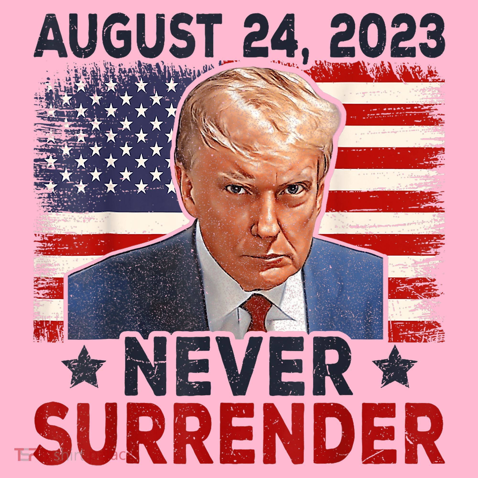 Trump Mug Shot Donald Trump Mug Shot Never Surrender America Flag Coaster
