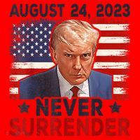 Trump Mug Shot Donald Trump Mug Shot Never Surrender America Flag Santa Hat thumb 1