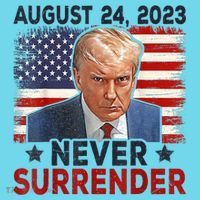 Trump Mug Shot Donald Trump Mug Shot Never Surrender America Flag Long Sleeve Shirt thumb 2