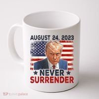 Trump Mug Shot Donald Trump Mug Shot Never Surrender America Flag Coffee Mug thumb 0