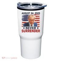 Trump Mug Shot Donald Trump Mug Shot Never Surrender America Flag Tumbler thumb 0