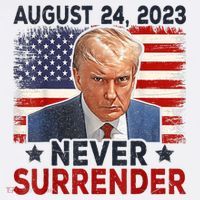 Trump Mug Shot Donald Trump Mug Shot Never Surrender America Flag Kids Sweatshirt thumb 2