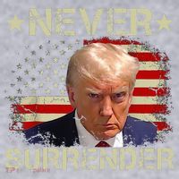 Trump Mug Shot Never Surrender Pro Trump American Flag Women's Sweatshirt thumb 2