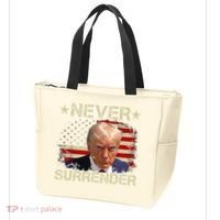 Trump Mug Shot Never Surrender Pro Trump American Flag Tote Bag thumb 3
