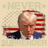 Trump Mug Shot Never Surrender Pro Trump American Flag Tote Bag thumb 4
