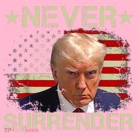 Trump Mug Shot Never Surrender Pro Trump American Flag Coaster thumb 2