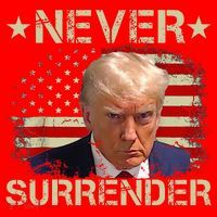Trump Mug Shot Never Surrender Pro Trump American Flag Santa Hat thumb 1