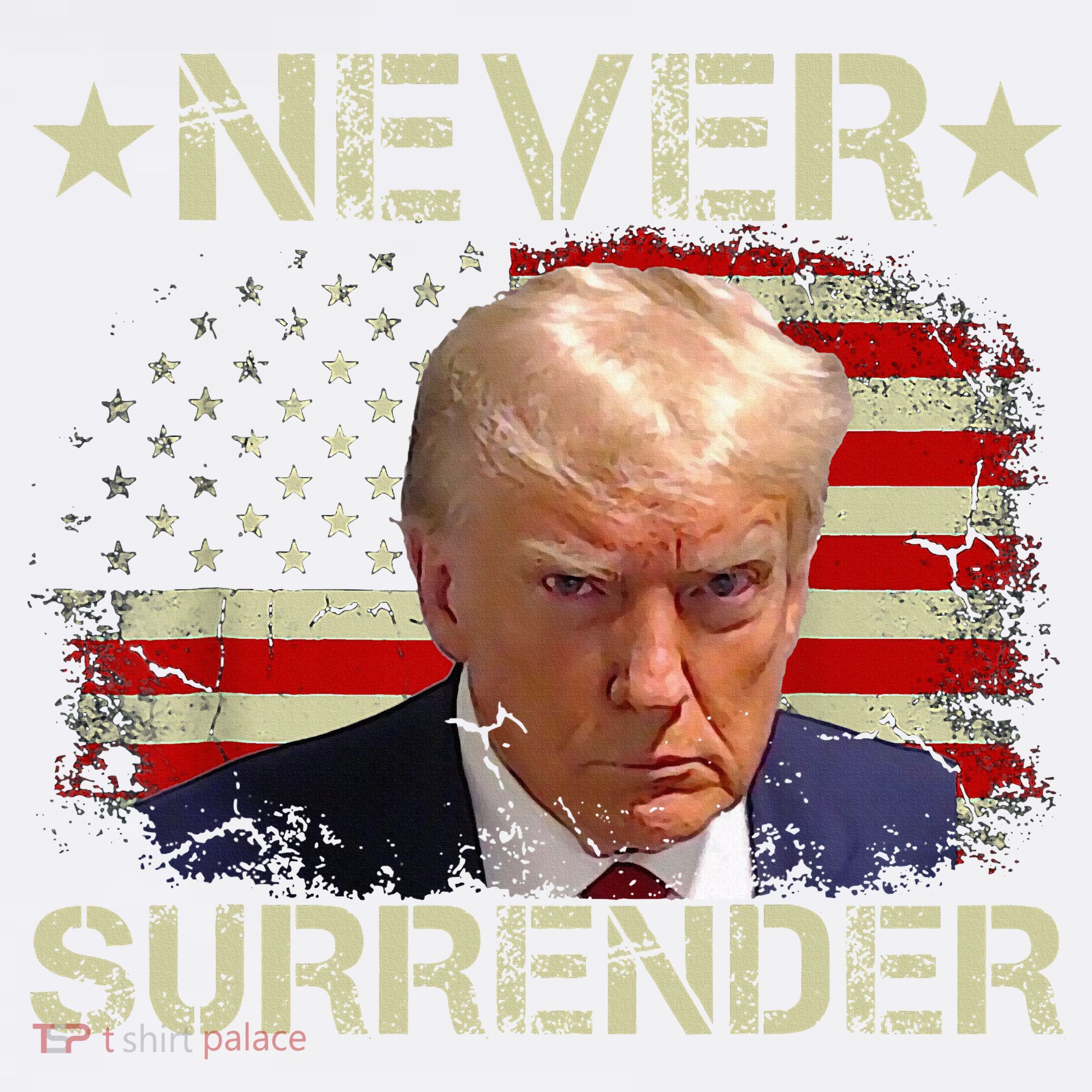 Trump Mug Shot Never Surrender Pro Trump American Flag Mousepad