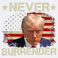 Trump Mug Shot Never Surrender Pro Trump American Flag Women's Tank Top thumb 5