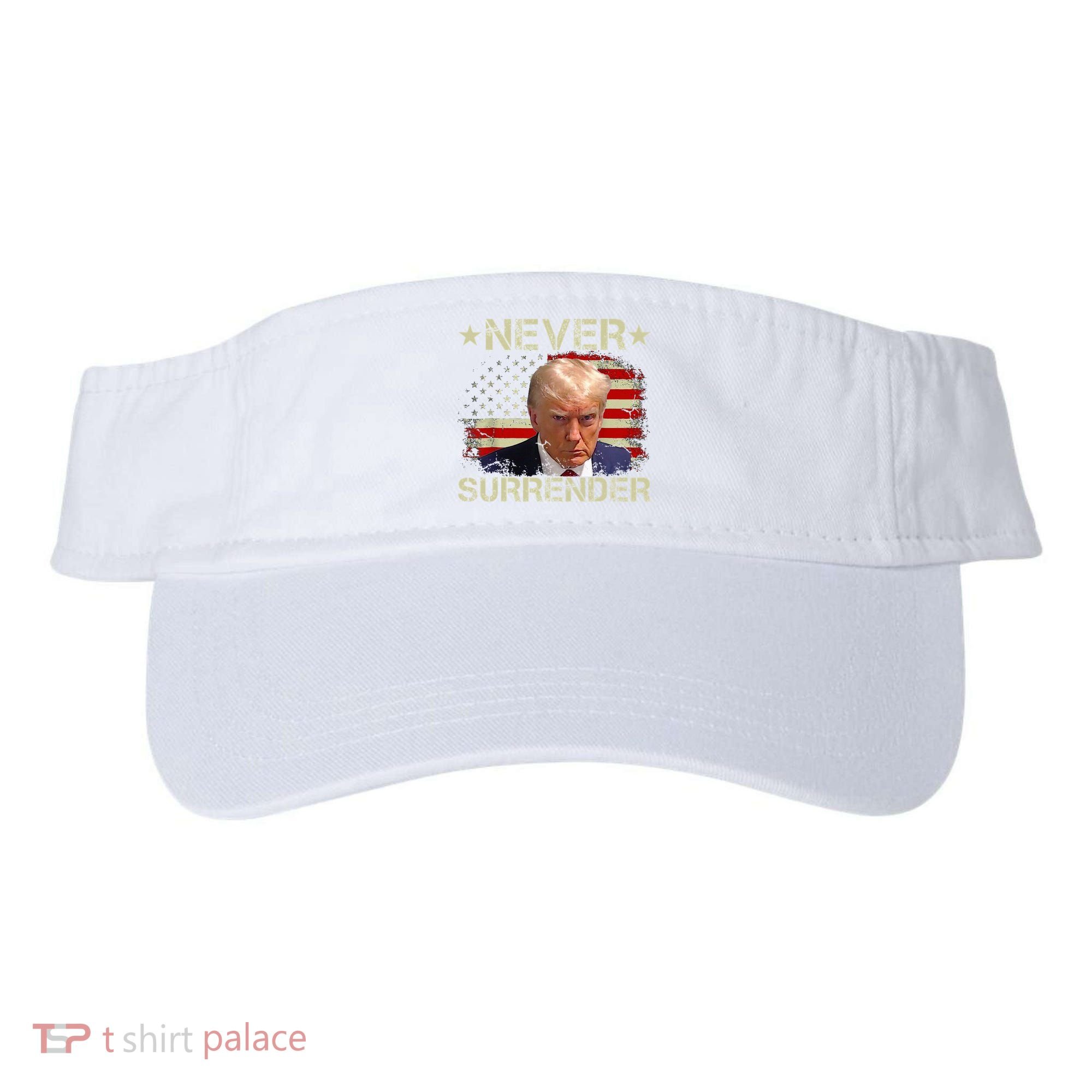 Trump Mug Shot Never Surrender Pro Trump American Flag Visor