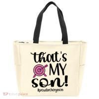 That's My Son Proud Archery Mom Of An Archer Mama Gift Tote Bag thumb 0