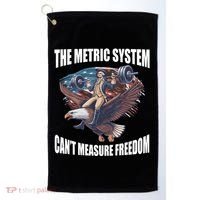 The Metric System Cant Measure Freedom Funny 4th Of July Golf Towel thumb 0