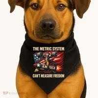 The Metruc System Can't Measure Freedom USA-Made Doggie Bandana thumb 1