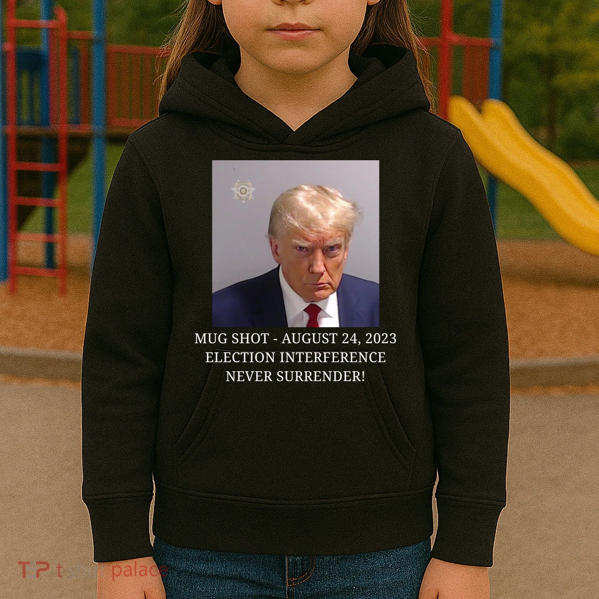Trump Mug Shot Donald J Trump Mugshot Kids Hoodie
