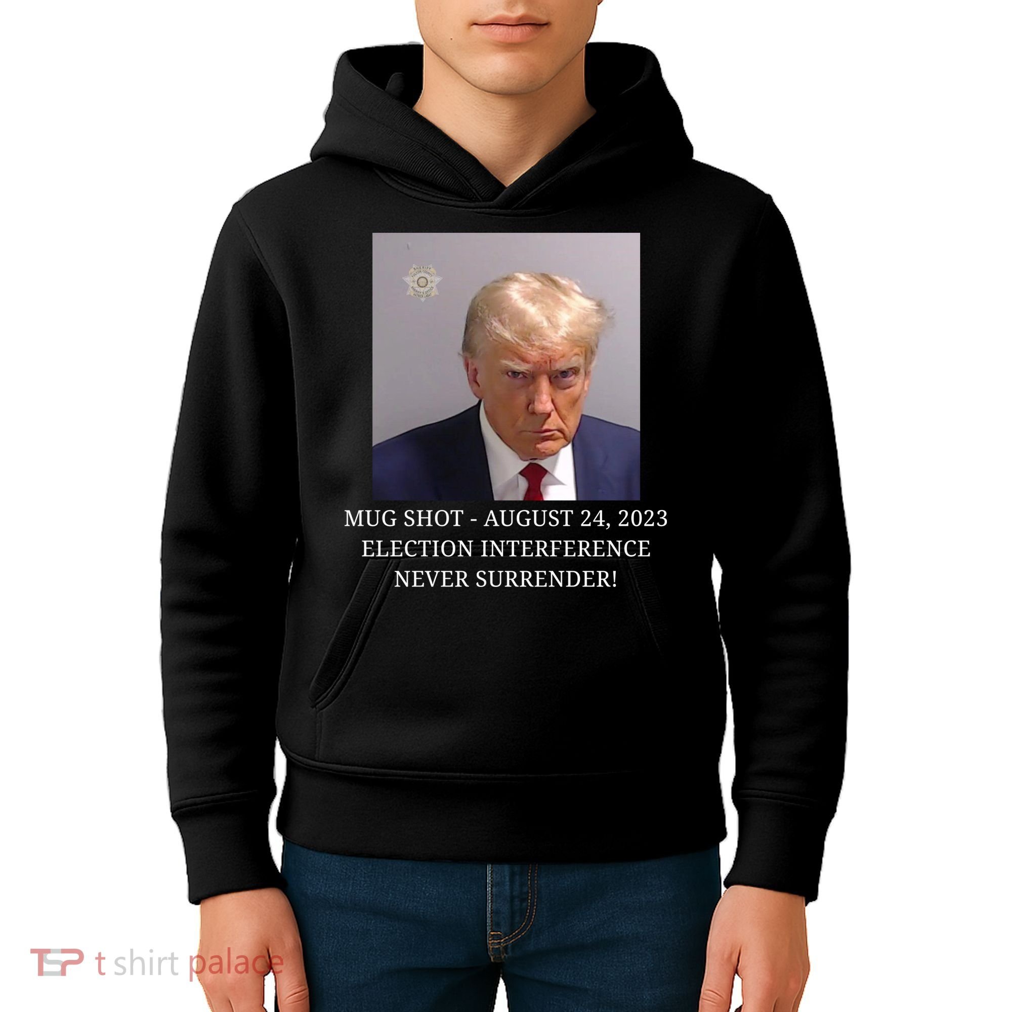 Trump Mug Shot Donald J Trump Mugshot Kids Hoodie