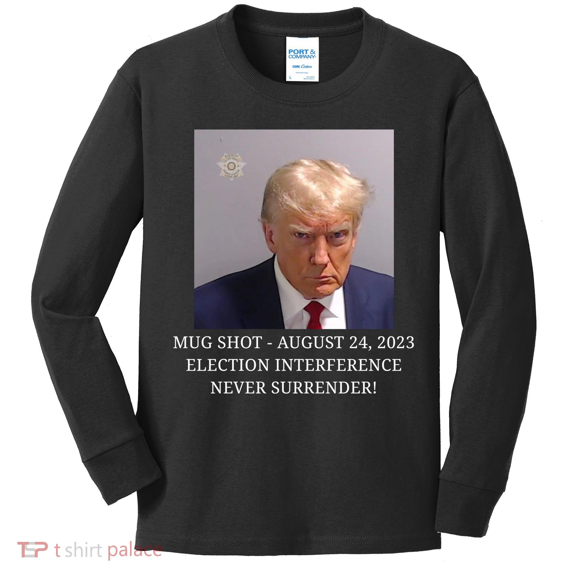 Trump Mug Shot Donald J Trump Mugshot Kids Long Sleeve Shirt
