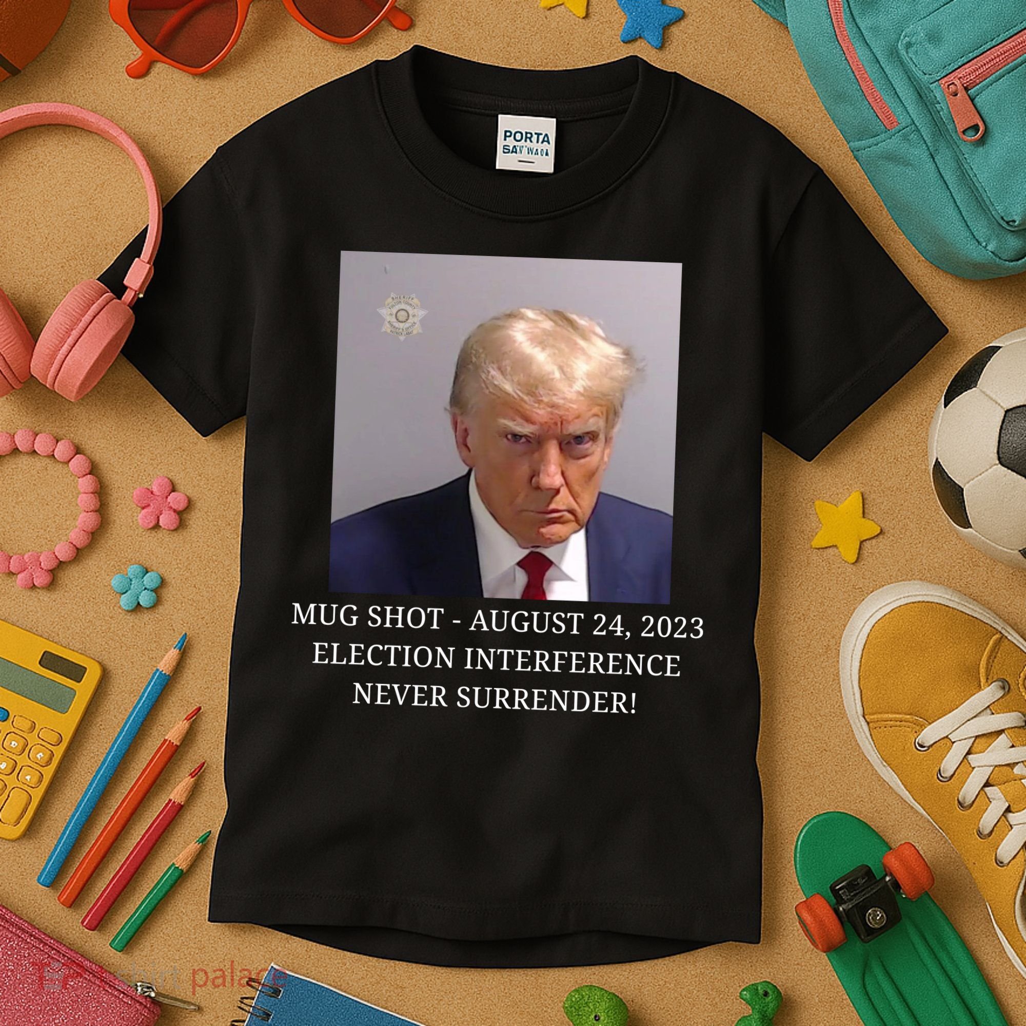 Trump Mug Shot Donald J Trump Mugshot Kids T-Shirt