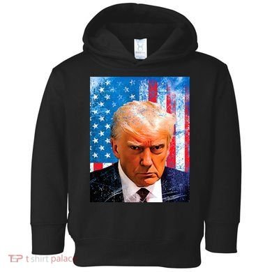 Trump Mug Shot Patriotic Jumbo Size Toddler Hoodie