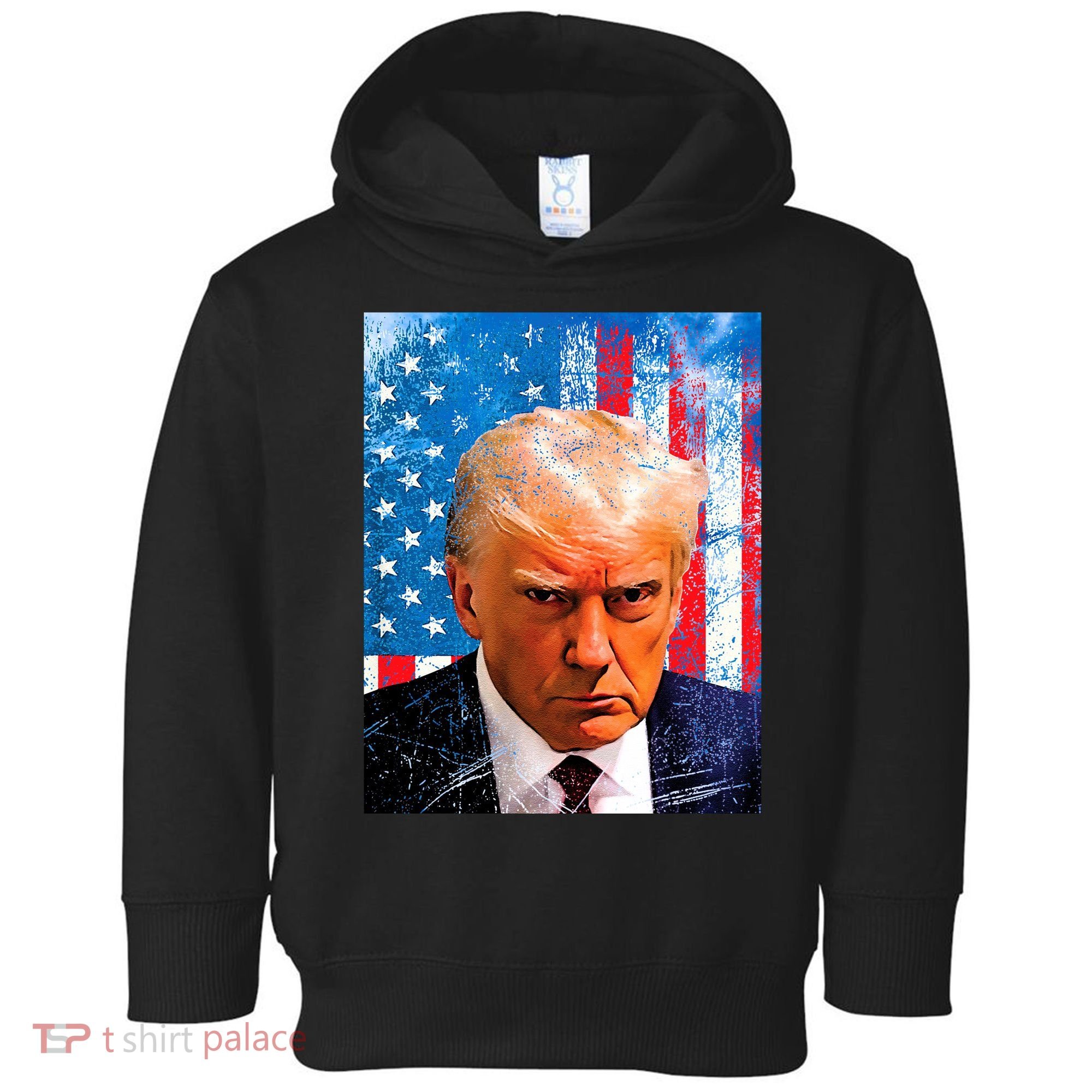 Trump Mug Shot Patriotic Jumbo Size Toddler Hoodie