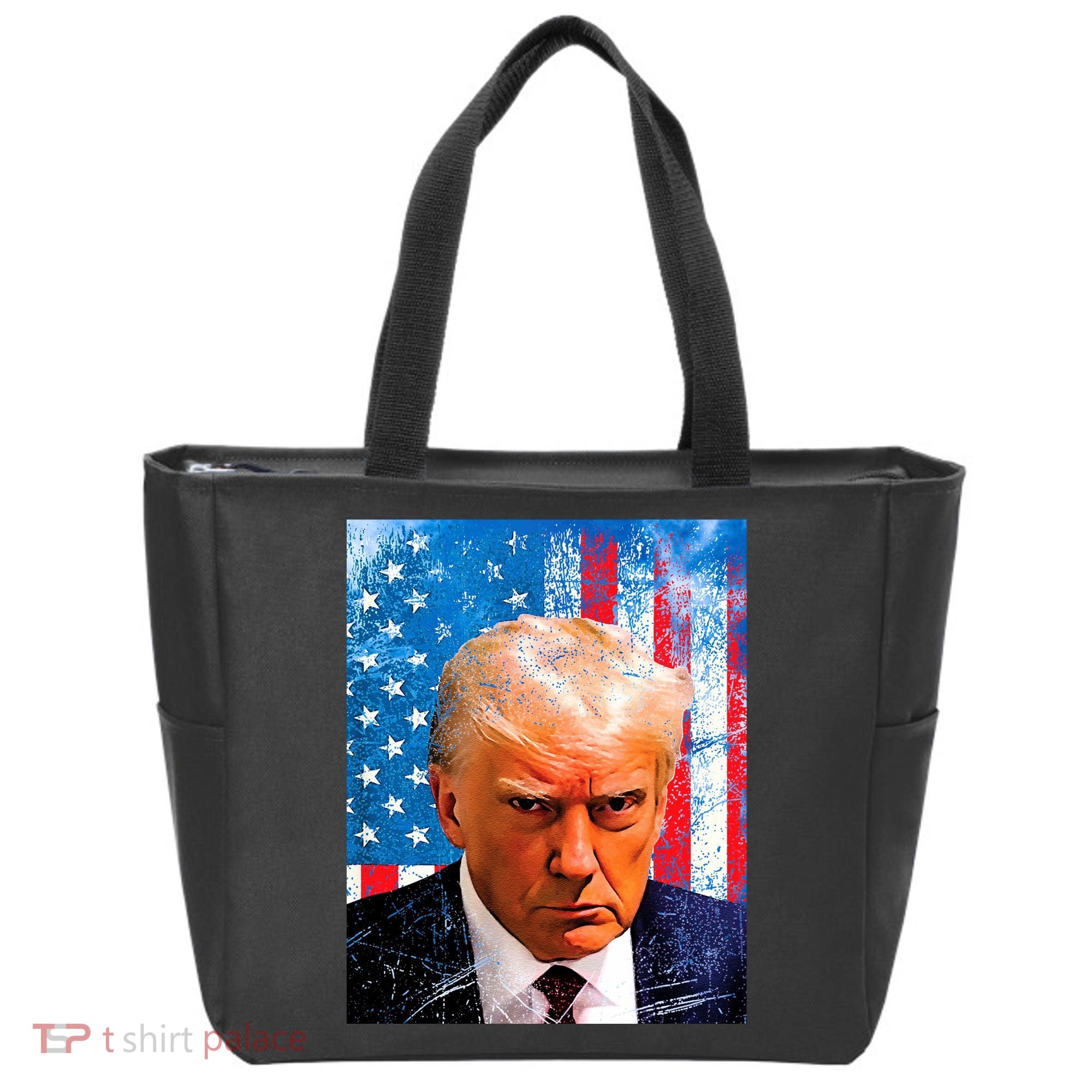 Trump Mug Shot Patriotic Jumbo Size Tote Bag