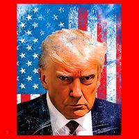Trump Mug Shot Patriotic Jumbo Size Santa Hat thumb 1