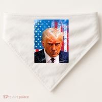 Trump Mug Shot Patriotic Jumbo Size USA-Made Doggie Bandana thumb 0