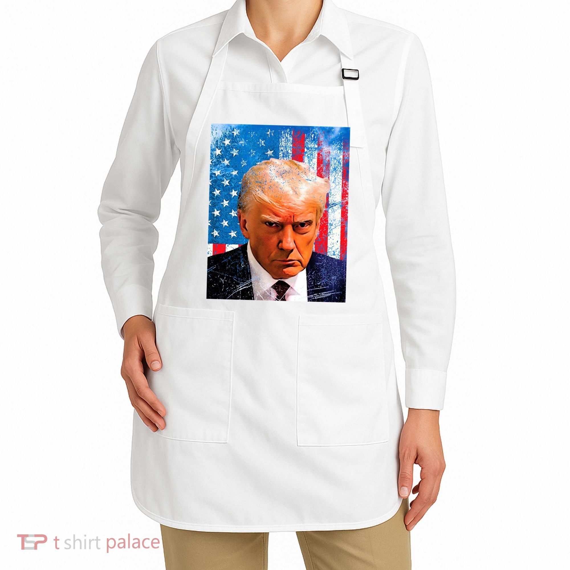 Trump Mug Shot Patriotic Jumbo Size Apron