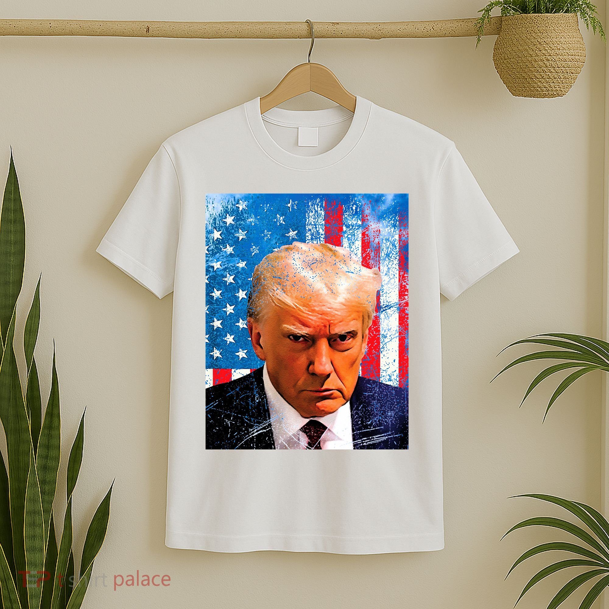 Trump Mug Shot Patriotic Jumbo Size T-Shirt