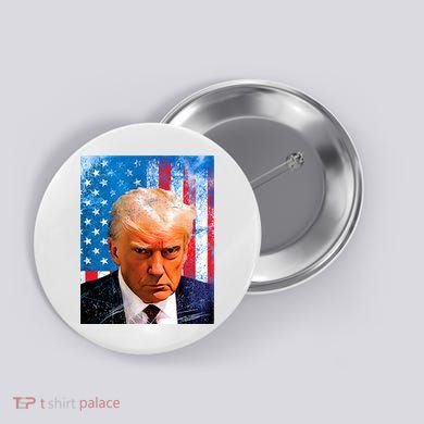 Trump Mug Shot Patriotic Jumbo Size Button